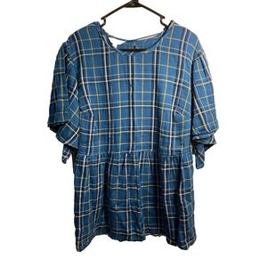 terra & sky womens short sleeve blouse shirt top plus size 0X 14w